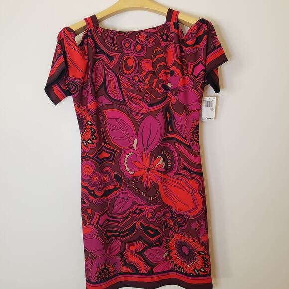 NWT Trina Turk Psychedelic Floral Print Shift Dress Sz XS - Picture 2 of 9